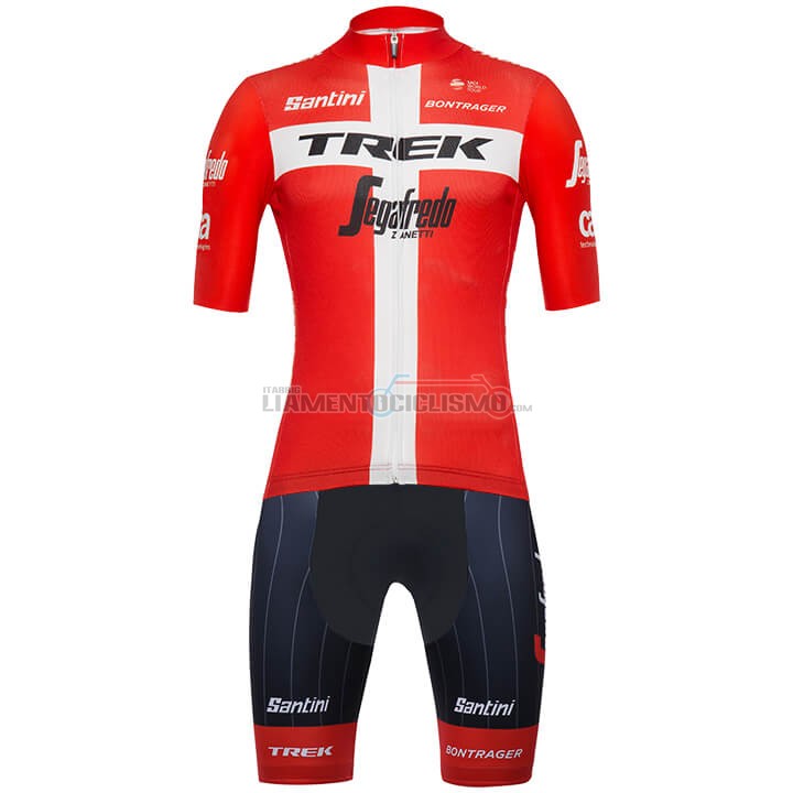 Abbigliamento Ciclismo Trek Segafredo Campione Danimarca Manica Corta 2018